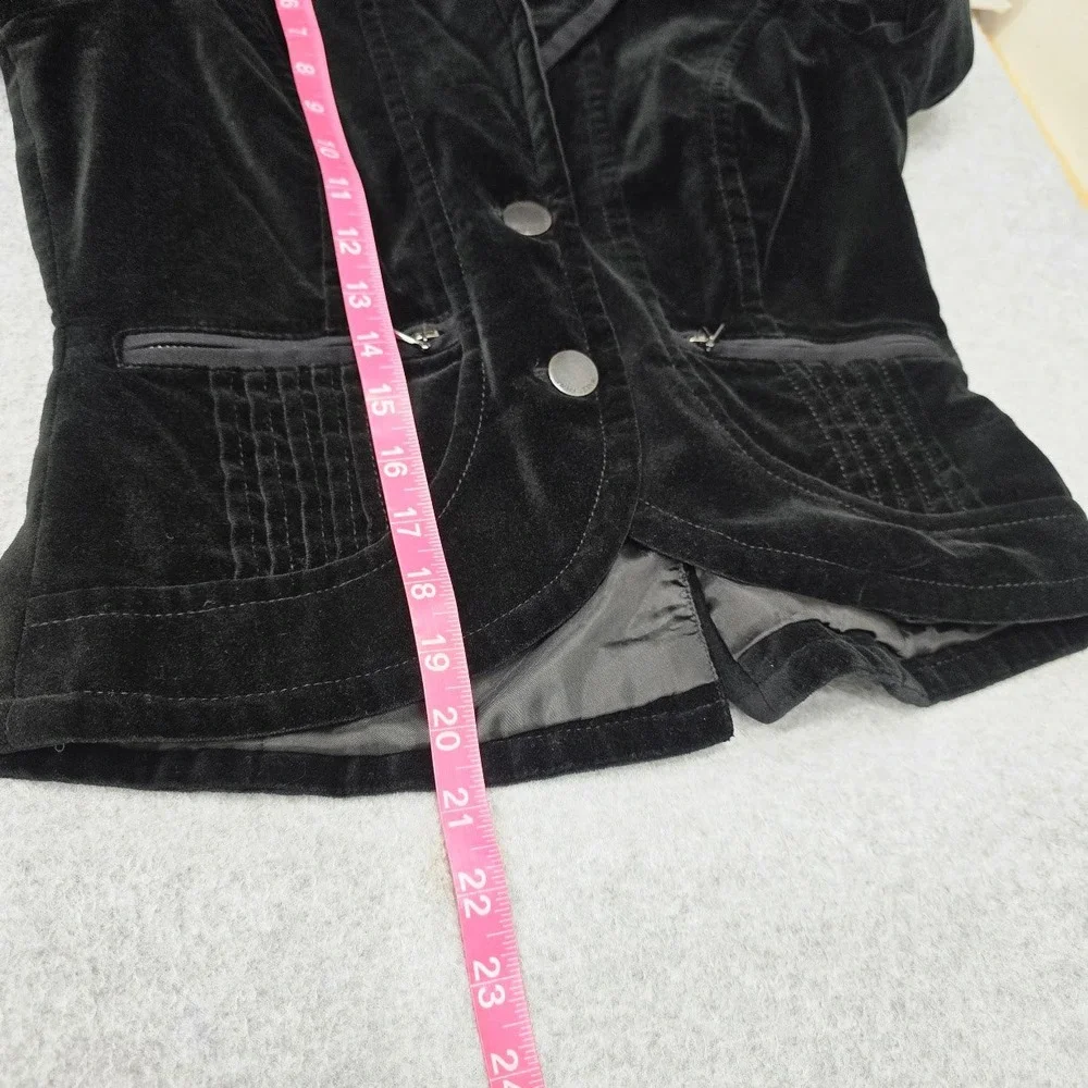 DKNY Velvet Jacket Black XS/S Petite Corporate Goth Dark Academia Office Grunge